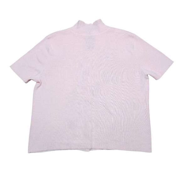 Vintage 90s ? Sweater Cardigan Embroidered Flowers Floral Soft Baby Pink Short S - Picture 6 of 12